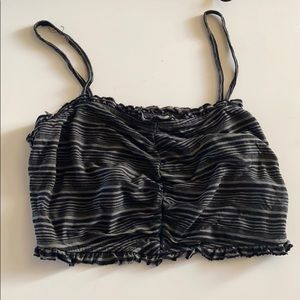 UO striped scrunched crop tank